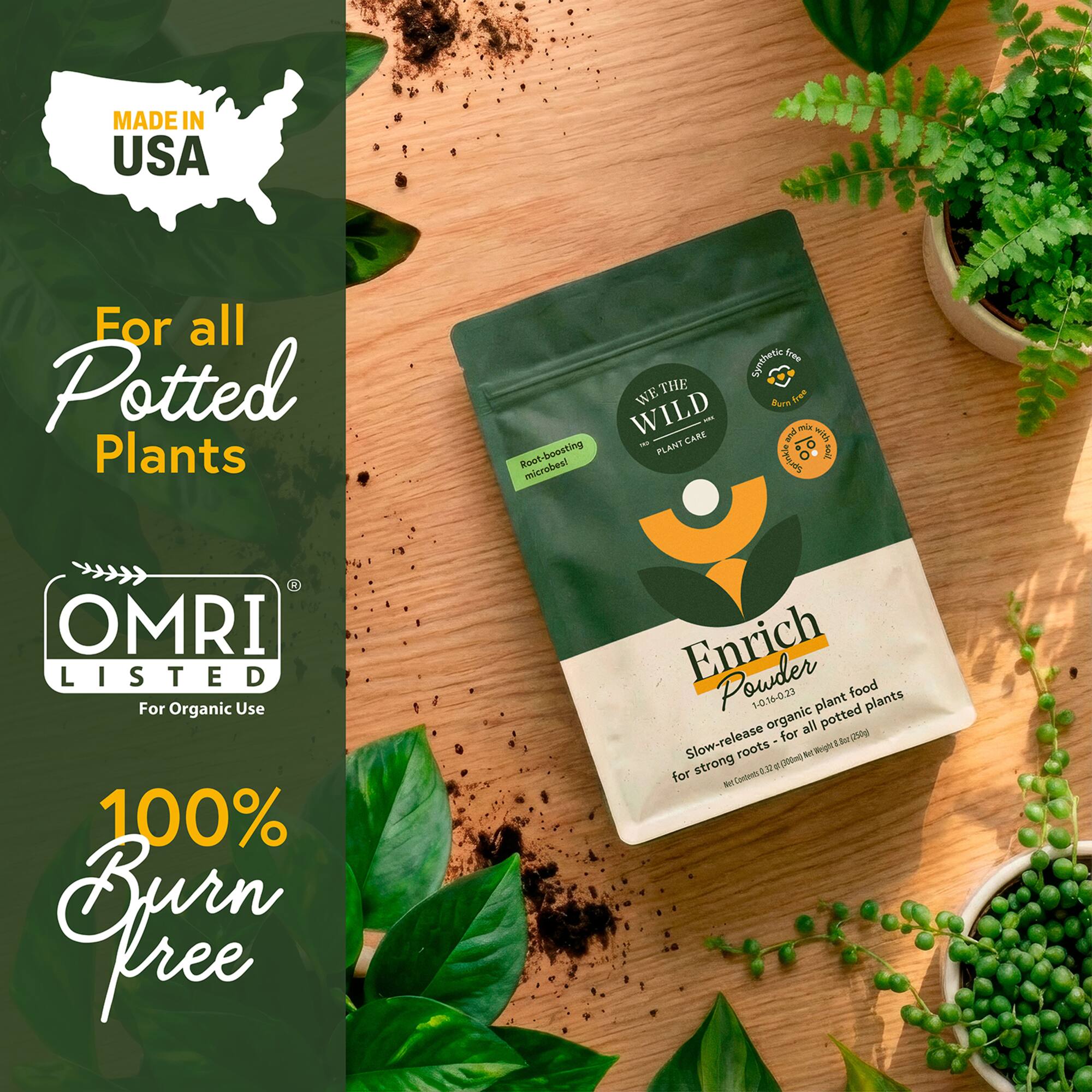 We The WIld™ 8.8oz. Enrich Powder Slow-Release Organic Soil Amendment & Plant Food for Houseplants